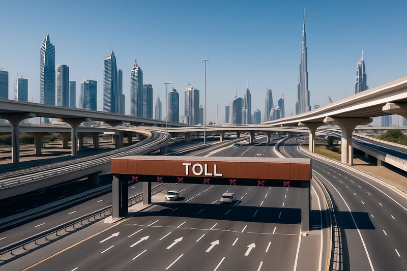 Modern toll road infrastructure in Dubai Modern toll road infrastructure in Dubai